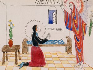 Angyali üdvözlet, 1912 körül (akvarell, papír) alkotó: Eric Gill