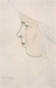 A művész nővérének, Gladys Laughtonnak portréja, 1909. augusztus 8. (ceruza és színes mosás)