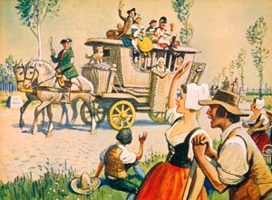Egy kocsi a Párizs és Versailles közötti úton 1787-ben
