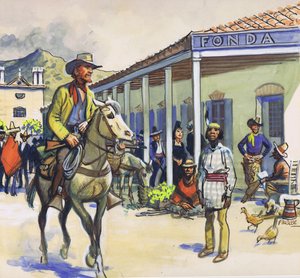 La Fonda, Santa Fe (gouache, papír)