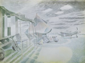 Musztáng és sátor, 1942 körül (wc) alkotó: Eric Ravilious