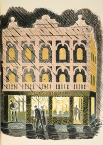 Public House, illusztráció J.M. Richards "High Street" című művéből, a Curwen Press nyomdája, a Country Life kiadása, 1938. alkotó: Eric Ravilious
