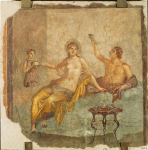 Bankett jelenet: fiatalember és kurtizán alkotó: Erich Lessing