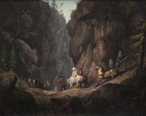 Az átjáró Krokklevenen, Ringerike közelében, Norvégiában