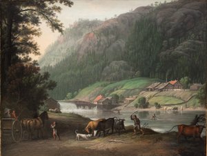 Tistedalen Frederikshald közelében Norvégiában alkotó: Erik Pauelsen