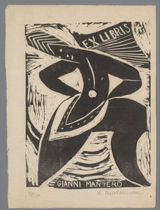 Gianni Mantero ex librise alkotó: Erna Levy Friedländer (signed by artist)