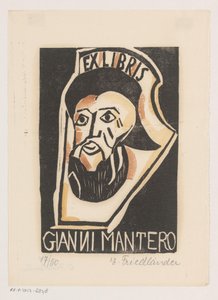 Gianni Mantero ex librise alkotó: Erna Levy Friedländer (signed by artist)