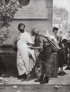 Arisztidész és a paraszt (litográfia) alkotó: Ernest (1818-87) Hillemacher