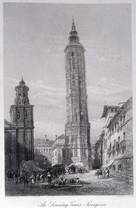A ferde torony, Saragossa (metszet) alkotó: Ernest (after) George