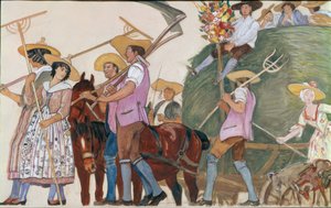 Felvonulás, A szénásszekér alkotó: Ernest Bieler