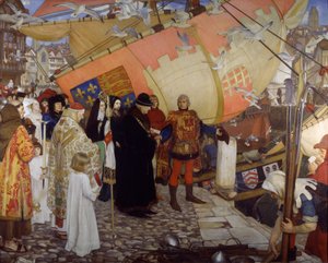 John és Sebastian Cabot indulása első felfedezőútjukra