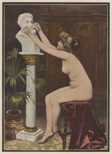 Hízelgés (színes litó) alkotó: Ernest Chateignon