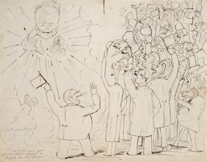 The Celebration for Old Hugo, Victor Hugo (1802-85) karikatúrája Paul Verlaine-nek írt levélből, 1880 körül