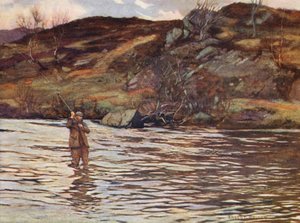McNaughton of Luib, a kettős kanyarban lévő medencénél (színes litográfia)