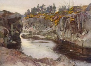 A Linn alatti szurdok (színes litográfia) alkotó: Ernest Edward Briggs