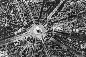 A Place de LEtoile és a Diadalív madártávlatból, Párizs, 1931