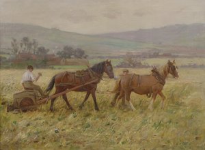 The Harvesting Team (olaj, vászon) alkotó: Ernest Higgins Rigg