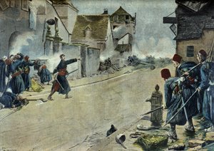 Paul Deroulede a montbeliard-i csatában (metszet) alkotó: Ernest Jean Delahaye