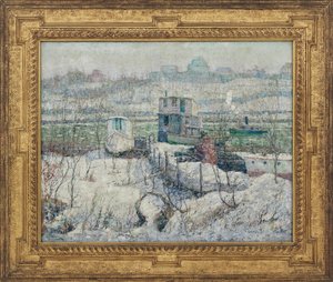 Csónakház, tél, Harlem folyó, 1916 körül