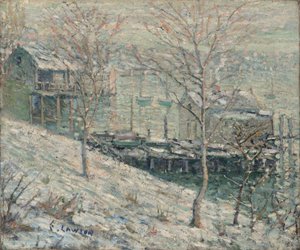 Harlem folyó téli jelenete, 1910 körül