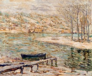 River Scene – csónak és fák alkotó: Ernest Lawson