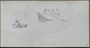 Vázlatfüzet, 25. oldal: Studies of Figures in Boats alkotó: Ernest Meissonier