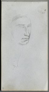 Vázlatfüzet, 61. oldal: Arc, 34 nézet profil. alkotó: Jean Louis Ernest Meissonier