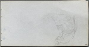 Vázlatfüzet, 93. oldal: Egy nyereg tanulmányozása. alkotó: Jean-Louis Ernest Meissonier