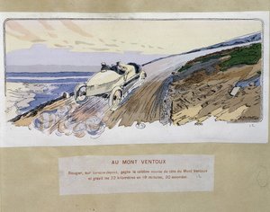 Verseny: Mont Ventoux-ban – Ernest Montaut (1878-1909) rajza.
