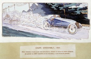 Verseny: Vanderbilt Kupa 1904-ben – Ernest Montaut (1878-1909) rajza.