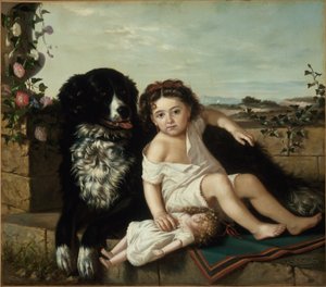 Portré egy lányról kutyával, 1879