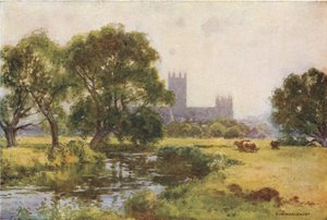 Canterbury a Stourból (színes litó) alkotó: Ernest William Haslehust