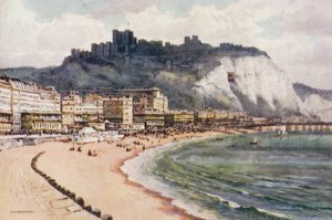 Doveri kastély és tengeri felvonulás (színes litó) alkotó: Ernest William Haslehust