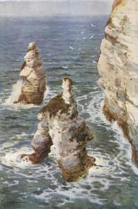 Flamborough: King and Queen Rocks (színes litho) alkotó: Ernest William Haslehust
