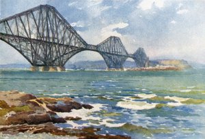 Forth Bridge és Coast of Fife (színes litó) alkotó: Ernest William Haslehust