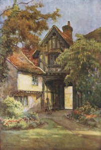 A Szent János Kórház kapuja (színes litó) alkotó: Ernest William Haslehust