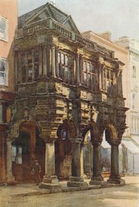 Guildhall veranda (színes litó) alkotó: Ernest William Haslehust