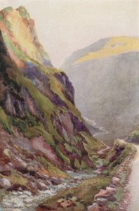 Honister Pass Dawn (színes litó) alkotó: Ernest William Haslehust