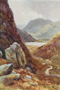Kirkstone Pass and Brothers Water (színes litó) alkotó: Ernest William Haslehust