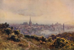 Norwich a Mousehold Heathből (színes litho) alkotó: Ernest William Haslehust