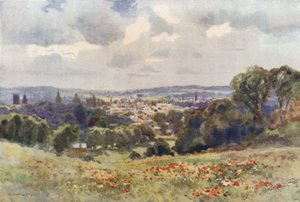Oxford a Headington Hillből (színes litó) alkotó: Ernest William Haslehust