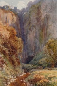 Peak Cavern Gorge, Castleton (színes litho) alkotó: Ernest William Haslehust
