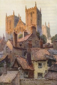 Ripon: A pap az óvárosból (színes litó) alkotó: Ernest William Haslehust
