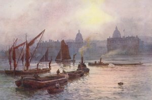 Temze folyó: Greenwich (színes litográfia) alkotó: Ernest William Haslehust