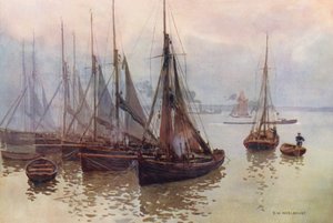 Temze folyó: Gravesend (színes litográfia) alkotó: Ernest William Haslehust