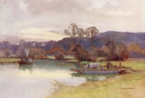 Temze folyó: Nuneham Woods (színes litográfia) alkotó: Ernest William Haslehust
