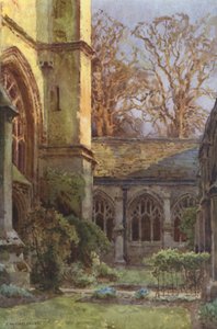 The Cloisters, Winchester College (színes litho) alkotó: Ernest William Haslehust