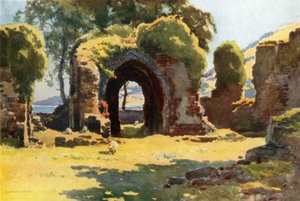 Lindores apátság romjai (színes litó) alkotó: Ernest William Haslehust