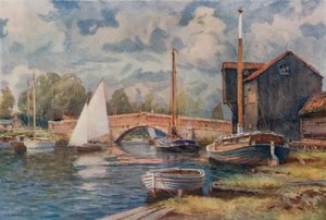 Wroxham híd (színes litho) alkotó: Ernest William Haslehust