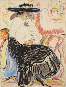 Ülő nő a stúdióban alkotó: Ernst Ludwig Kirchner
